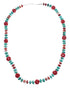 Southwestern Multicolor Multistone Authentic Sterling Silver Bead Necklace JX124638